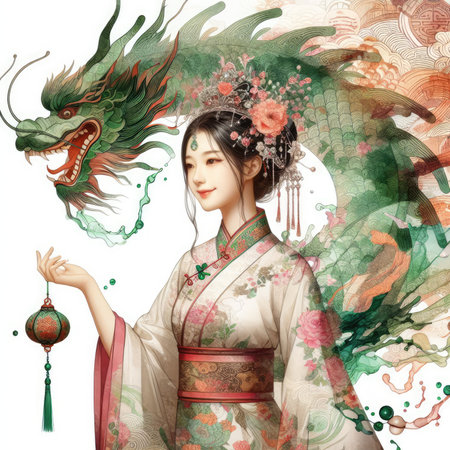 Girl in Dragon boat Festival with Generative AI.の素材