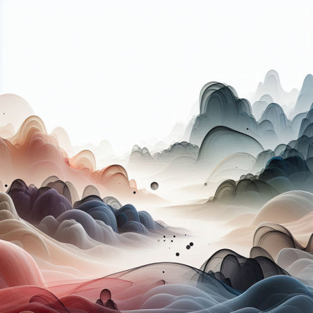 Utopia dreamy Abstract Landscape with Generative AI.の素材