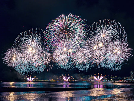Firework in summertime in Taiwan.