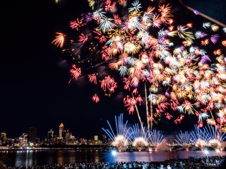 Summer fireworks in Taipei,Taiwan.の写真素材