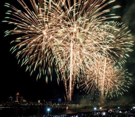 Summer fireworks in Taipei,Taiwan.の写真素材