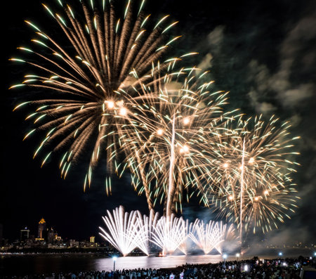 Summer fireworks in Taipei,Taiwan.の写真素材