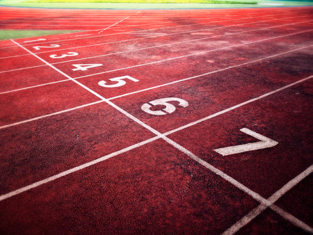 Running track with numbers in the stadium, concept of sport and healthy lifestyle