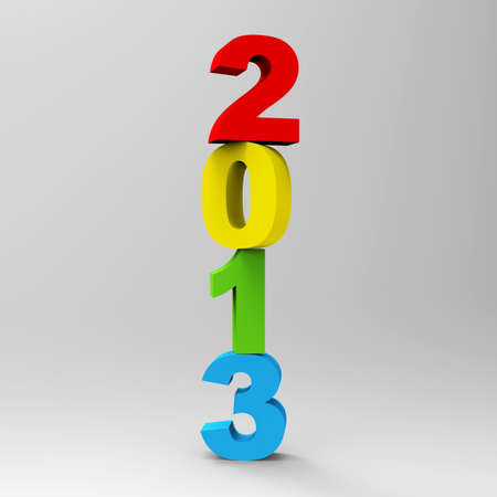 Happy new year 2013 3D render の写真素材