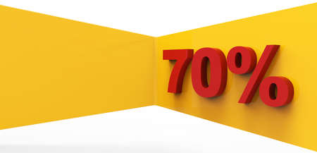 Red seventy percent 3Dの写真素材