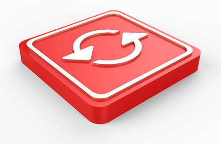 red refresh button 3Dの写真素材