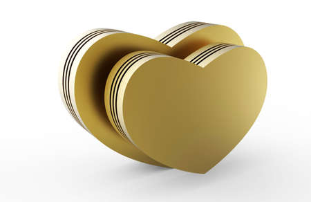 golden hearts 3Dの写真素材