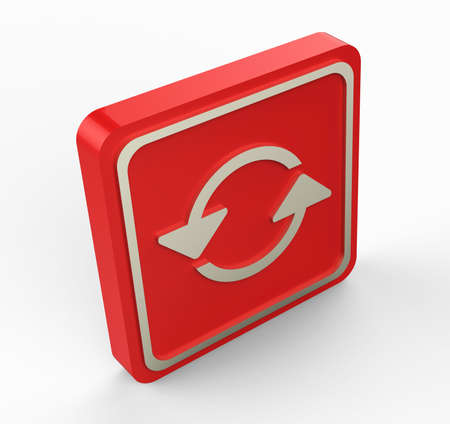 red refresh button 3Dの写真素材
