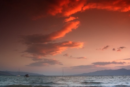 The quiet before sunset beachの写真素材