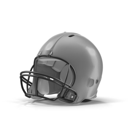 colored Football protection helmet isolated over white backgroundの写真素材