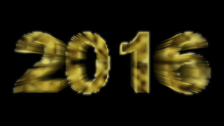 New Year 2016 Shining Particles On Black Background