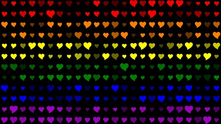 LGBT Flag with Hearts Effectの写真素材