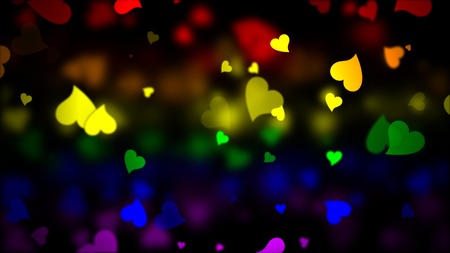 LGBT Flag with Blured Hearts Effectの写真素材