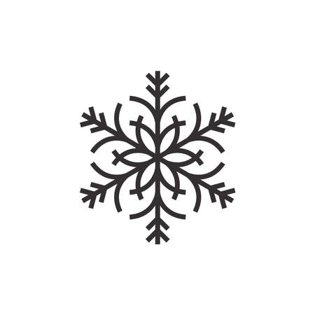 Black snowflake. Abstract Winter icon flat style. Winter snowflake icon. Vector illustrationのイラスト素材