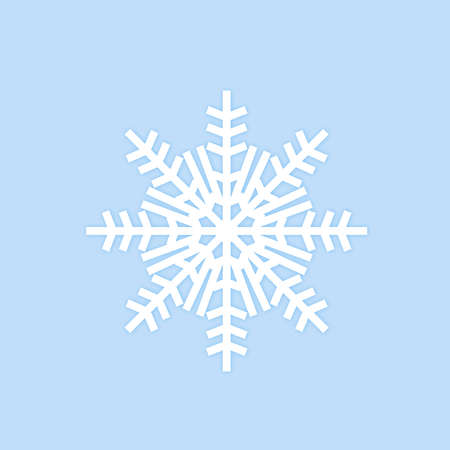 Snowflake vector icon. Flat style winter snowflake on blue background. Vector illustrationのイラスト素材