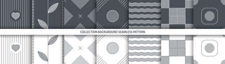Abstract pattern collection. Seamless pattern set. Vector illustrationのイラスト素材