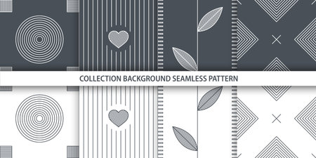 Abstract pattern collection. Seamless pattern set. Vector illustrationのイラスト素材