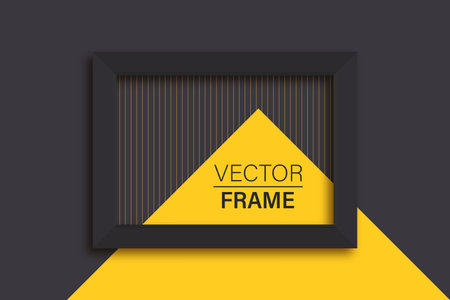 Abstract frame. Frame for advertising. Frame mockup template on isolated dark background. Black and...