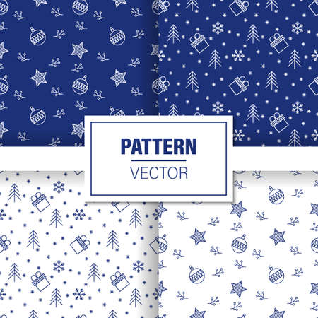 Christmas pattern. Vector seamless pattern. Pattern for wrapping paper texture, posters, winter greeting cards, fashion design print texture. Vector illustrationのイラスト素材
