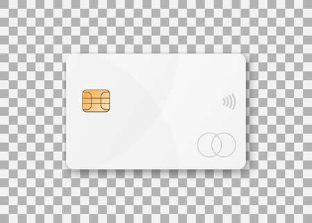 Credit card design. Mockup credit card on transparent background. White credit card template. Vector illustrationのイラスト素材