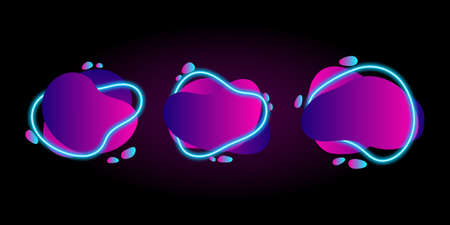 Neon shapes. Abstract background. Shape elements for animation neon style. Vector illustrationのイラスト素材