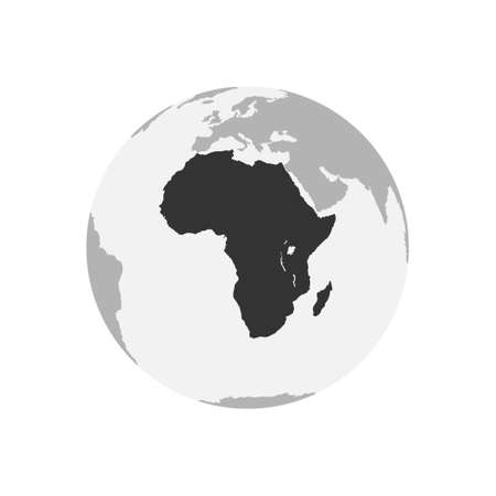 Africa Continent map. Earth Globe. World Map in circle. Globes web icon. Vector illustrationのイラスト素材