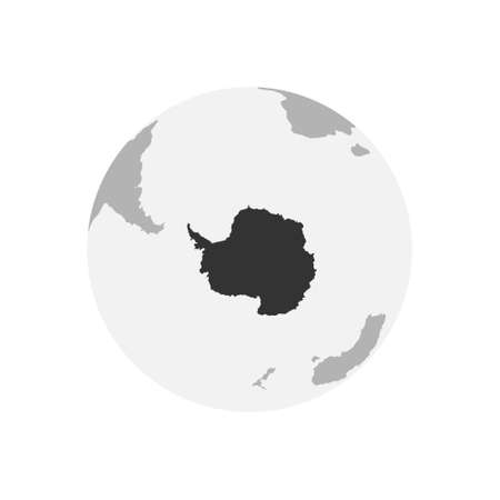 Antarctica Continent map. Earth Globe. World Map in circle. Globes web icon. Vector illustrationのイラスト素材
