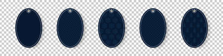 Mockup price tag collection. Oval label tags textured. Christmas label tag. New year labels. Vector illustrationのイラスト素材