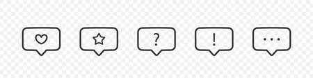 Messages Icons. Vector Messages Bubbles. Speech Bubbles Icons. Linear Messages Bubbles. Vector illustrationのイラスト素材