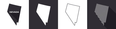 State of Nevada. Map of Nevada. United States of America Nevada. State maps. Vector illustrationのイラスト素材