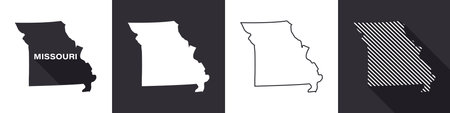 State of Missouri. Map of Missouri. United States of America Missouri. State maps. Vector illustrationのイラスト素材