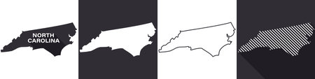 State of North Carolina. Map of North Carolina. United States of America North Carolina. State maps. Vector illustrationのイラスト素材
