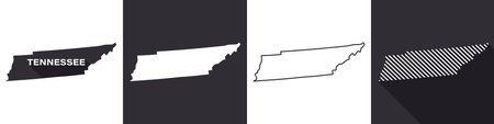 State of Tennessee. Map of Tennessee. United States of America Tennessee. State maps. Vector illustrationのイラスト素材