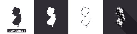 State of New Jersey. Map of New Jersey. United States of America New Jersey. State maps. Vector illustrationのイラスト素材