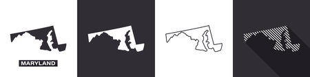 State of Maryland. Map of Maryland. United States of America Maryland. State maps. Vector illustrationのイラスト素材