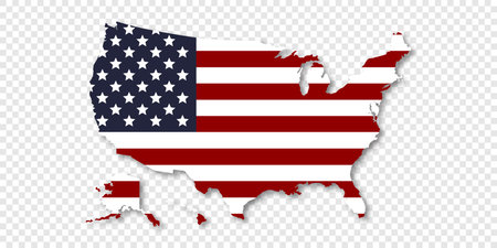 Map of USA. United States of America concept map. State maps. Trendy design. Vector illustrationのイラスト素材
