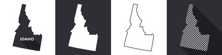 State of Idaho. Map of Idaho. United States of America Idaho. State maps. Vector illustrationのイラスト素材
