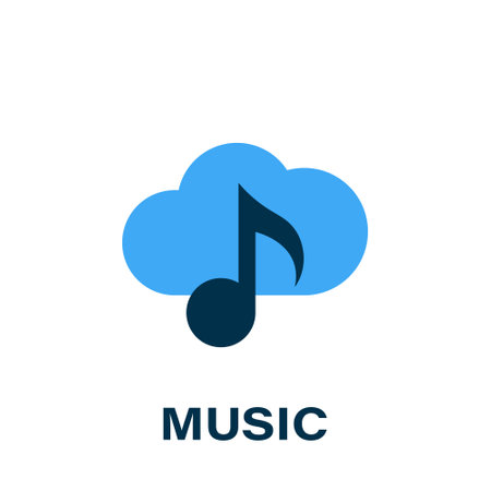 Music cloud icon. Vector music icon. Concept logo. Trendy design. Vector illustrationのイラスト素材
