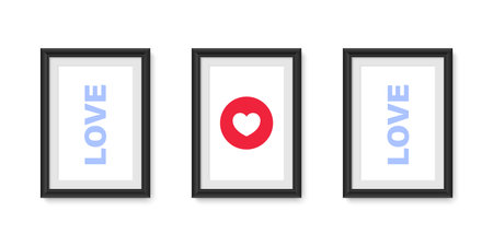 Mockup frame. Valentine's day photo frame. Trendy design. Vector illustrationのイラスト素材