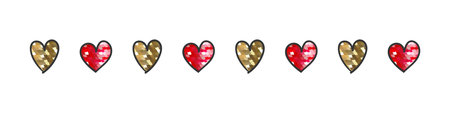 Hearts set. Hearts with glitter. Valentine's Day hearts. Trendy design. Vector illustrationのイラスト素材