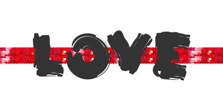 Valentines Day. Love. Be my Valentine. Vector illustration isolated on white background. Calligraphy design for print cards, banner, poster. Trendy designのイラスト素材