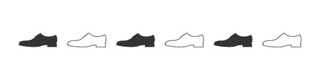 Shoes icons. Silhouette of men's shoes. Shoes icons isolated on white background. Vector illustrationのイラスト素材