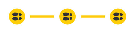Social distancing. Social distancing Instruction Icon. Keep the distance. Save yourself from viruses. Vector illustrationのイラスト素材