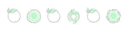 Eco friendly and organic labels.  Minimalistic design Vector illustrationのイラスト素材