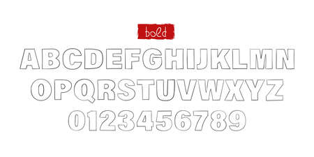 Font hand drawn. Fashion modern alphabet. Trendy font. Symbols and signs placed in layers. Vector illustrationのイラスト素材
