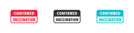 Vaccinated. Stamp sign. Vaccine confirmation. I got vaccinated. Flat vector. Vector illustrationのイラスト素材
