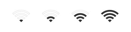 Signs Wifi level. Wireless internet signs isolated on white background. Vector illustrationのイラスト素材