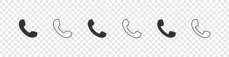 Phone icons. Call icons. Answer call button or reset call button. Vector illustrationのイラスト素材