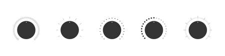 Volume control Icons. Sound control signs set. Audio controller concept. Vector illustrationのイラスト素材