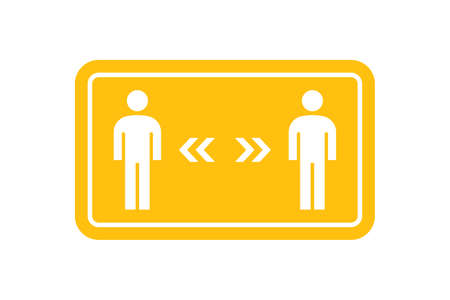 Social distancing icon concept. Keep the distance. Avoid crowds. Coronovirus epidemic protective. Vector illustrationのイラスト素材